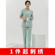 Duozhi hand wash clothes women operating room surgical clothes men short sleeve Doctor Nurse clothes pet hospital work clothes brush hand clothes