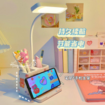 Table lamp Learning dedicated girls Bedrooms ins Teenage Girl Desk Bedside Eye Care Lamp Student Dorm Bed Small Table Lamp