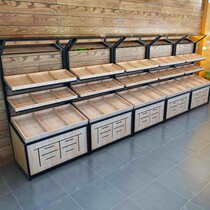 Commercial fruit shop steel wood shelf fruit shelf end combination fruit shelf fruit and vegetable fresh shelf wooden