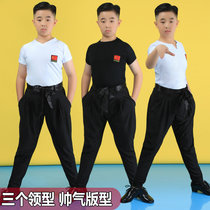 Summer Boys Latin Dance practice suit Short sleeve dance suit Boys suit Dance practice suit Exam suit
