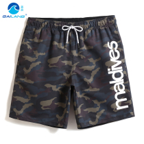 Gai Lang mens beach pants seaside vacation quick-drying swimming trunks mens camouflage shorts loose size tide tide