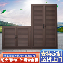 Aluminum alloy outdoor locker waterproof sunscreen outdoor garden hole board tool cabinet balcony storage cabinet locker