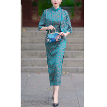 Improved cheongsam autumn 2021 new young high-end temperament fashion long elegant retro dress women