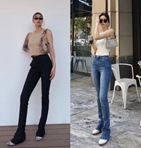 Official authorized Ther 2021 New Horseshoe pants skinny high black trousers flared pants jeans women