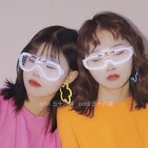  Bundy glasses mens and womens luminous flash sunglasses Bar Xiya shaking sound net red flash led tide KTV artifact equipment