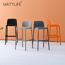 MATTLIFE Nordic high-footed bar chair simple household high-footed bar chair plastic net red outdoor balcony