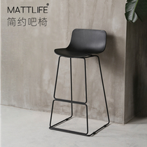 Matt life bar chair Nordic simple Wrought iron bar chair High stool Bar stool Bar stool Bar stool High chair