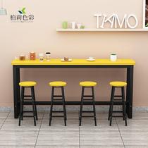 Round-corner anti-collision against wall bar table household bar table long tablenarrow table simple coffee milk tea table bar table
