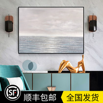 Pure hand-painted oil painting thick texture sunrise impression modern simple living room porch hanging painting light luxury restaurant decorative painting