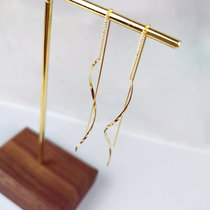 Conspicuous wavy ear line 2022 New tide pure silver temperament long stream Soar earrings minimalist South Korean earrings