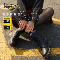 Drmartens Martin boots womens boots 10 holes lychee tattoo soft leather midcylinder Inn Wind Cavaliers Boots Matine
