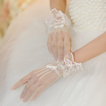 Lace tulle mesh short gloves bride Princess maid adult womens temptation lingerie with accessories