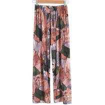 Western style cotton silk pants Womens summer pants thin mom pants artificial cotton loose cotton pajamas can be worn outside