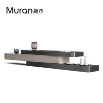 Light luxury Rock board TV cabinet simple high-end custom marble TV Cabinet platform storage rock board telescopic TV cabinet