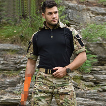 New camouflage suit male frog dress casual training clothing outdoor camping short sleeve tactical sports army fan suit