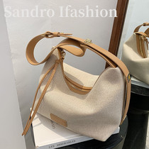 France Sandro Ifashion 2021 New Fashion One shoulder underarm bag canvas versatile crossbody tote