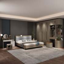 Bed wardrobe combination set bedroom furniture modern minimalist master suite furniture bed and wardrobe combination cabinet