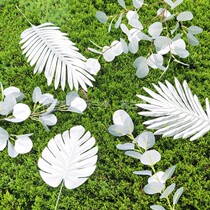 Monolithic simulation silver gold tortoise leaf loose tailed sunflower leaf gold flower Flower wedding decoration photo props