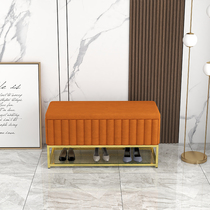 Nordic door shoe rack storage bench integrated entrance door light luxury shoes stool clothing store shoe shop Test shoes bench