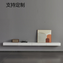 Suspended TV cabinet solid wood hanging wall wall-mounted ultra-thin modern minimalist Nordic suspended large-type living room suspended