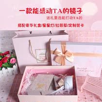 Custom Creative Makeup Mirror Heart-shaped Photo Mirror Photo Frame Photo Send Girlfriend Wife Watch White Birthday Gift Box