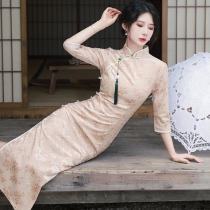 Advanced flaggown reformed autumn 2023 new retro dress daily young girl sleeves young spring and autumn