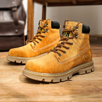 Martin boots men 2020 autumn and winter New rhubarb boots High mens boots British style waterproof overfitting boots plus lint cotton boots