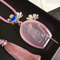 Heather bamboo Madagascar star pink crystal pendant pink crystal baby Buddha pink crystal pendant