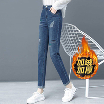 Jeans women 2022 new womens autumn and winter pants womens straight loose thin shorts casual seven womens pants tide