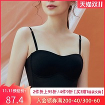 Smear style seamless gathering underwear womens chest small big chest wrap chest vest type one thin sling with inner bra