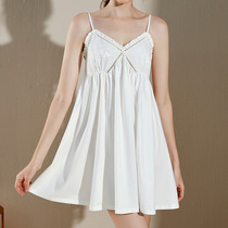 Special clearance:white sundress sexy sleeveless night dress cotton pajamas princess home clothes female summer plus size