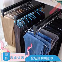 Damping pants rack multifunctional clothes hanger cloakroom storage basket wardrobe telescopic pants pull side top loading double row hanger
