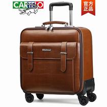 Cardile crocodile leather trolley case universal wheel 20-inch business boarding box 16-inch suitcase male cow