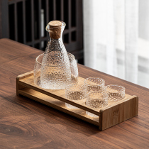 Japanese hammered glass wine set hot wine set hot wine pot warm wine home white yellow wine hot wine hot wine