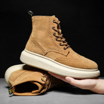 Martin boots mens autumn British style casual high-end boots mens retro thick-soled Brock ins trendo