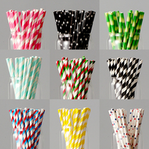 Color straw paper 100 disposable environmental protection creative juice cocktail art paper straw for party table