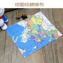 Factory direct batch customized new map glasses cloth cotton needle one printed logo eye cloth cleaning cloth