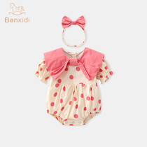 Baby Clothes Summer Clothing Bag Fart Clothes Newborns Baby Girl Slim Fit Princess Ultra Cute Full Moon Summer Khaclothes