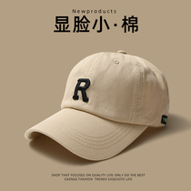 Pure cotton letter R baseball cap male and female student meniscus sports hat on face Little Korean version 100 lap duck tongue cap