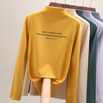 Tide brand base shirt Women in autumn and winter with large size half high collar Derren 2021 new black long sleeve T-shirt top