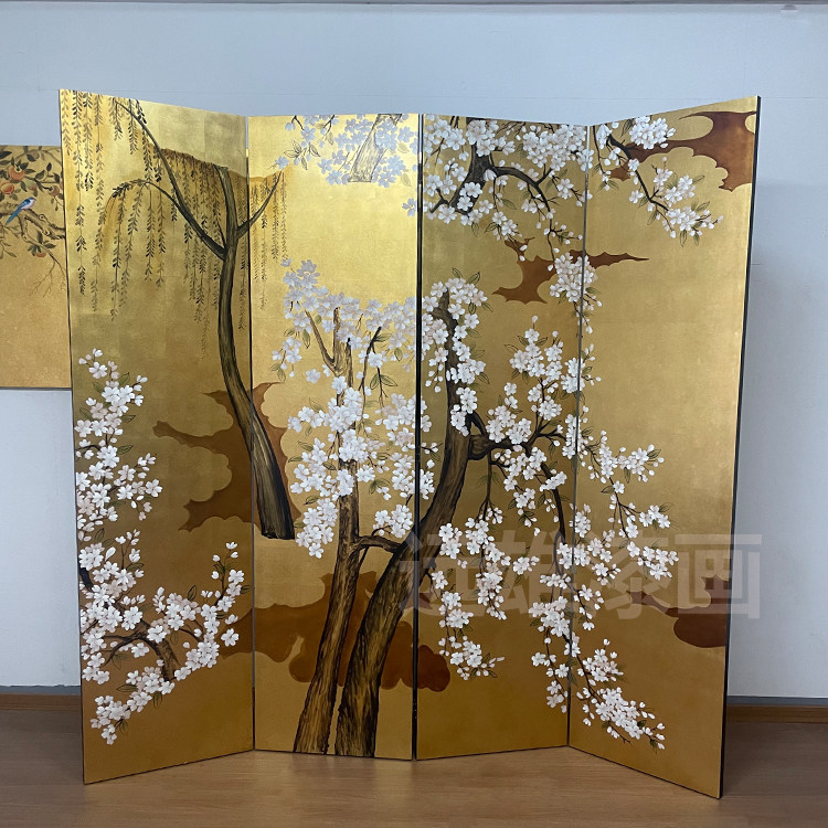 金箔屏风四扇-金箔屏风四扇促销价格、金箔屏风四扇品牌- 淘宝