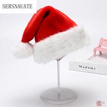 New creative trembles red Christmas hat double layer thick plush red hat Christmas decoration