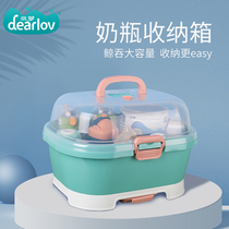 Bottle storage box baby drain rack supplementary food storage dust drying rack baby tableware storage box