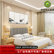 Express hotel bed hotel furniture standard room full hotel room apartment rental room hotel bed TV cabinet customization