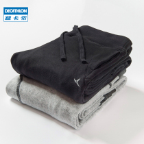 Decathlon plus velvet sports pants men's autumn and winter fitness casual pants loose straight tube toe pants men MSXP