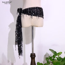 Belly dance dance accessories hot sale sequins rectangular hip scarf scarf brand CB35