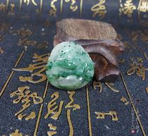 Dushan jade pendant white sky blue single jade pendant-Dujade Buddha-Dushan Jade Buddha send certificate 31*31 * 8MM