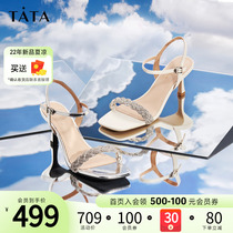 Tata He shes lined up with high heels and summer fine heels with fashion sandals Temperament Women Shoes 2022 Summer new 6ME01BL2