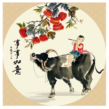 牧童骑牛挂画-牧童骑牛挂画促销价格、牧童骑牛挂画品牌- 淘宝