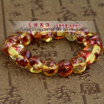 Synthetic resin imitation beeswax Amber bracelet hand bead bright color small three corner beads 13mm * 14mm